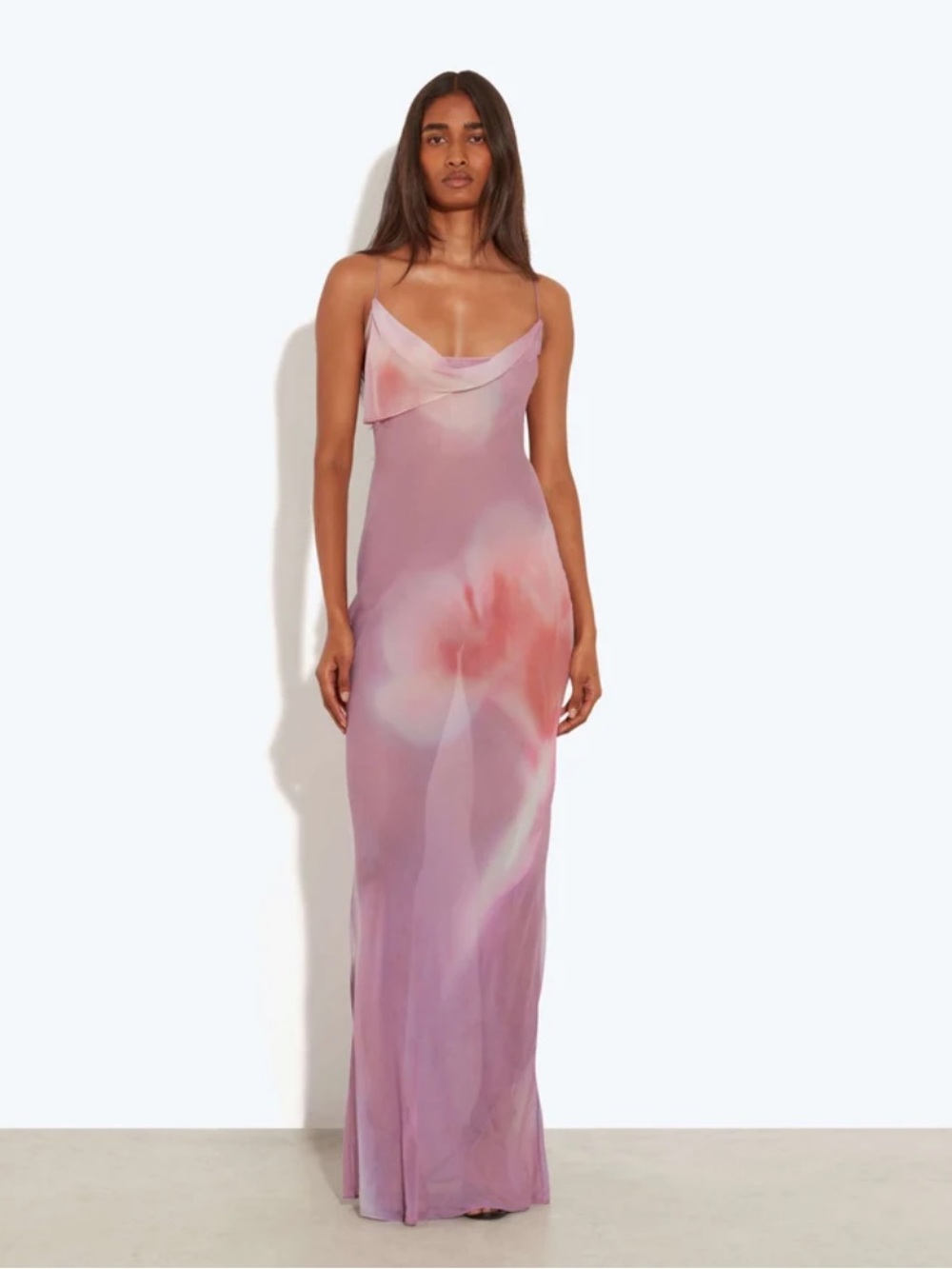NWT Rat & Boa Cici Slip Maxi Dress XXS in Lavender Pink Watercolor